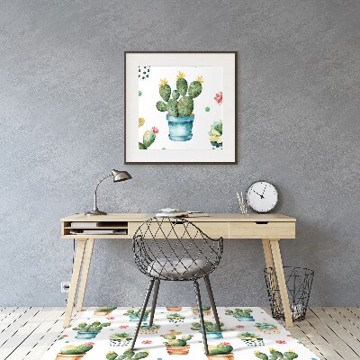 Alfombra para silla de escritorio Cactus pintado