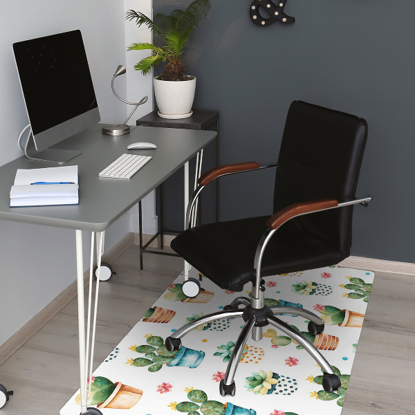 Alfombra para silla de escritorio Cactus pintado