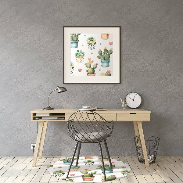 Alfombra para silla de escritorio Cactus pintado