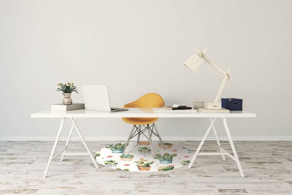 Alfombra para silla de escritorio Cactus pintado
