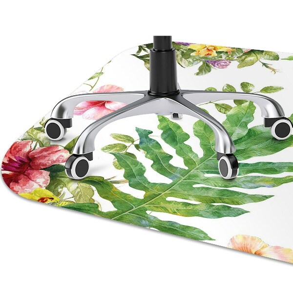 Alfombra para silla de oficina Hojas y flores