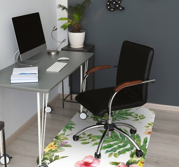 Alfombra para silla de oficina Hojas y flores
