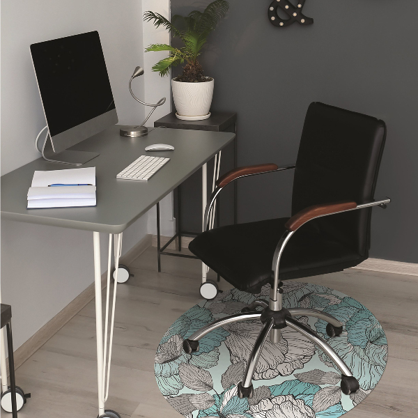 Alfombrilla para silla de escritorio Flores de garfillas