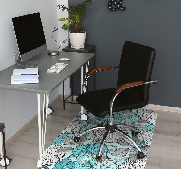 Alfombrilla para silla de escritorio Flores de garfillas