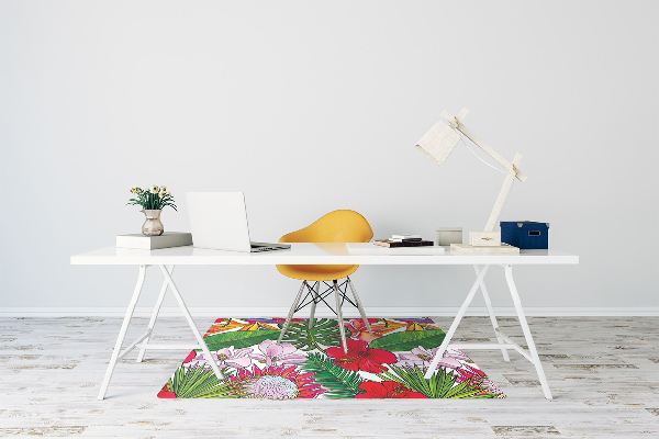 Alfombra silla ordenador Flores coloridas