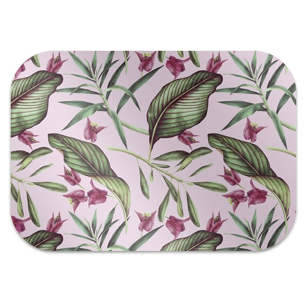 Alfombra silla ordenador Flores rosadas