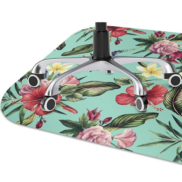Alfombra silla escritorio Hojas y flores
