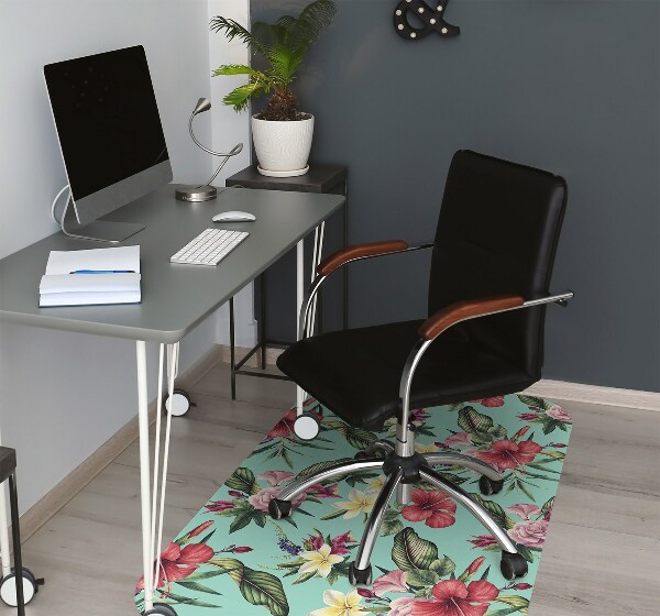 Alfombra silla escritorio Hojas y flores