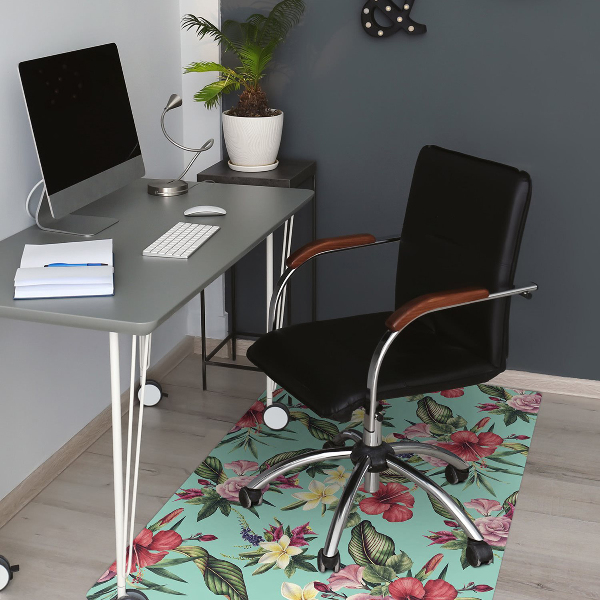 Alfombra silla escritorio Hojas y flores