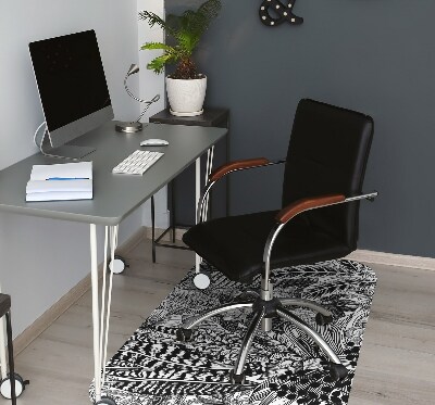 Alfombra para silla de escritorio Hojas en blanco y negro