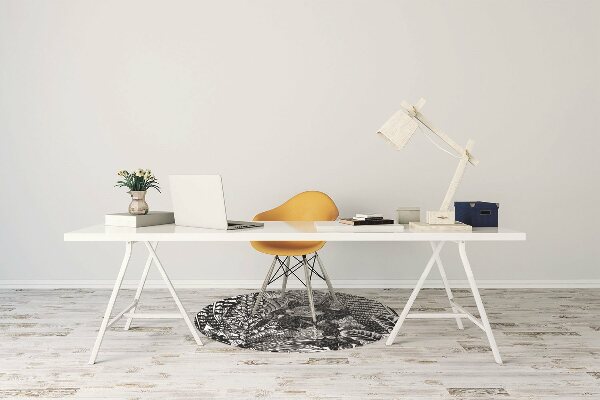 Alfombra para silla de escritorio Hojas en blanco y negro
