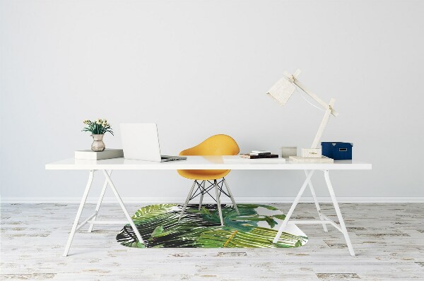 Alfombra para silla de escritorio Hojas tropicales