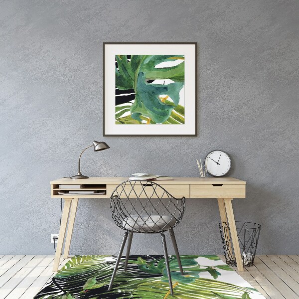 Alfombra para silla de escritorio Hojas tropicales