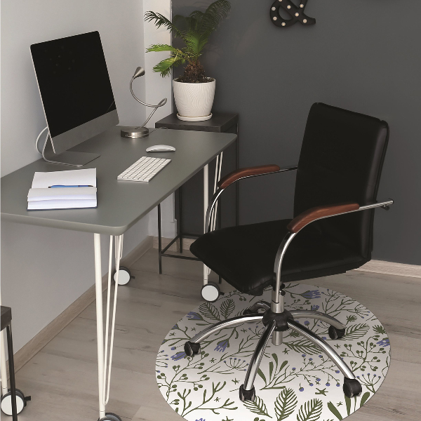 Alfombra para silla de escritorio Flores