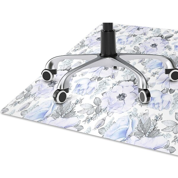 Alfombra para silla de escritorio Rosas azules