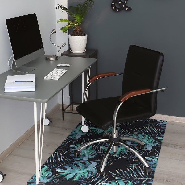 Alfombra para silla de escritorio Hojas oscuras