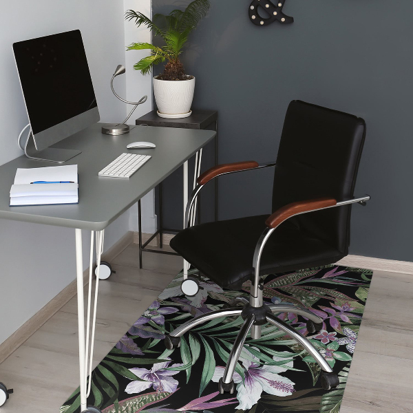 Alfombrilla para silla de escritorio Flores de palma