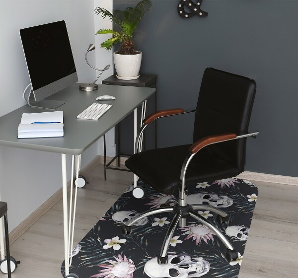 Alfombra silla ordenador Cráneos y hojas