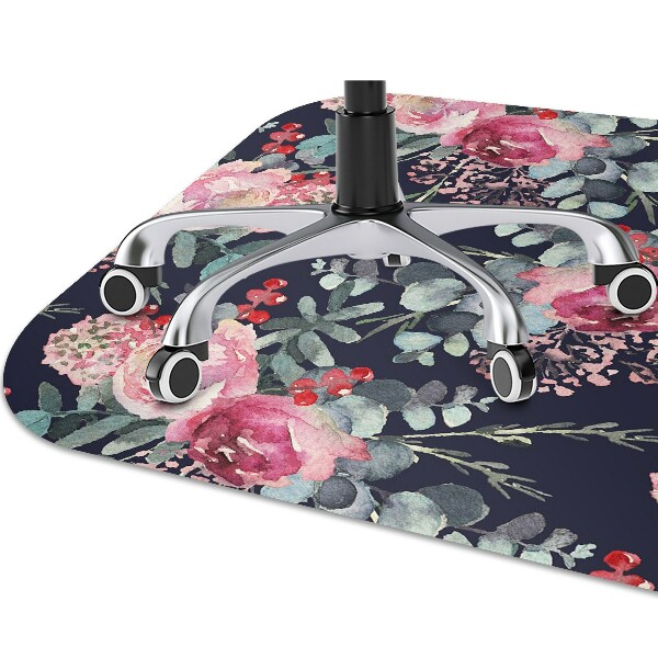 Alfombra silla ordenador Flores y hojas