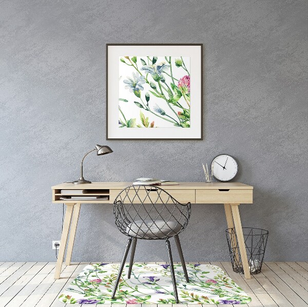 Alfombra silla ordenador Flores de campo