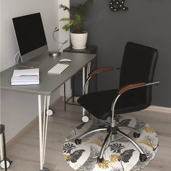 Alfombra para silla de escritorio Tropical dorado