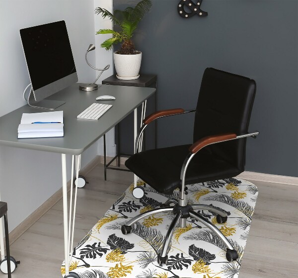 Alfombra para silla de escritorio Tropical dorado