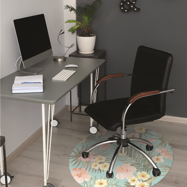 Alfombra para silla de escritorio Flores pastel