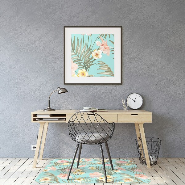 Alfombra para silla de escritorio Flores pastel