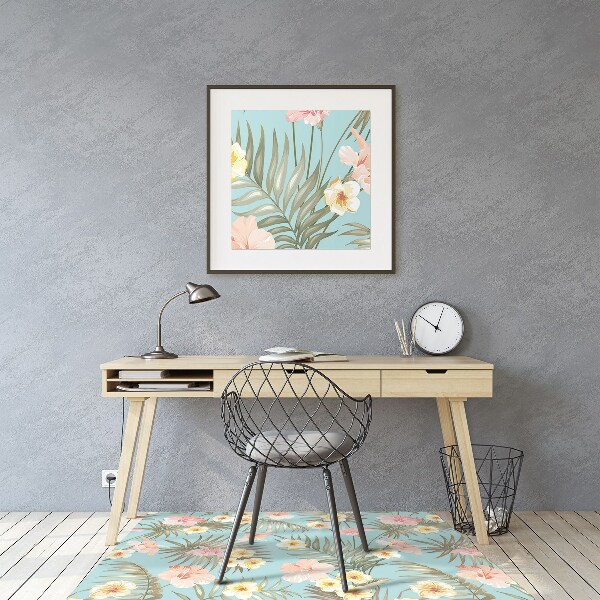 Alfombra para silla de escritorio Flores pastel