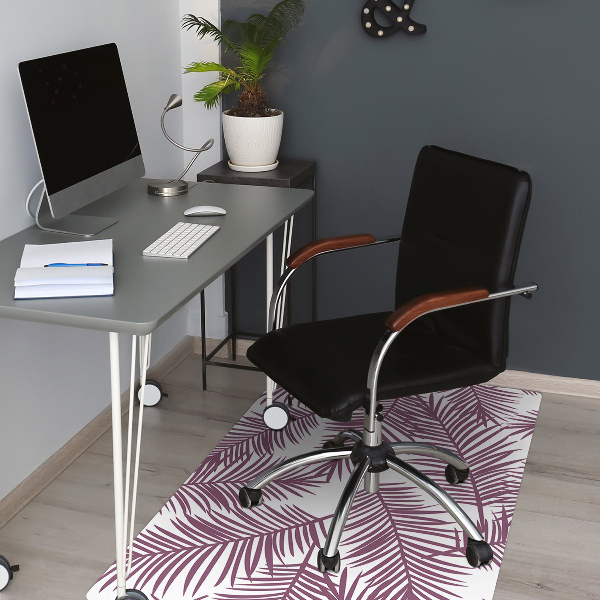 Alfombra para silla de escritorio Hojas moradas
