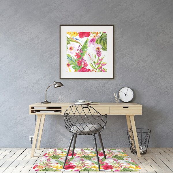Alfombra para silla de escritorio Hibisco exótico
