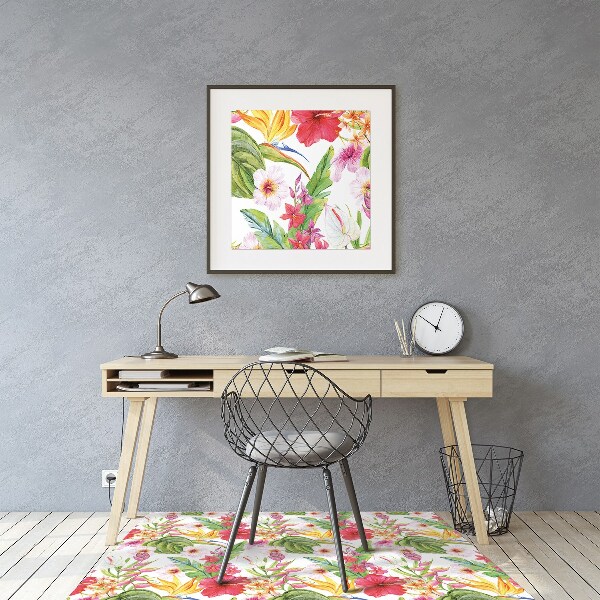 Alfombra para silla de escritorio Hibisco exótico