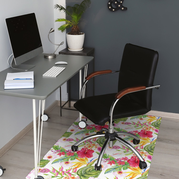 Alfombra para silla de escritorio Hibisco exótico