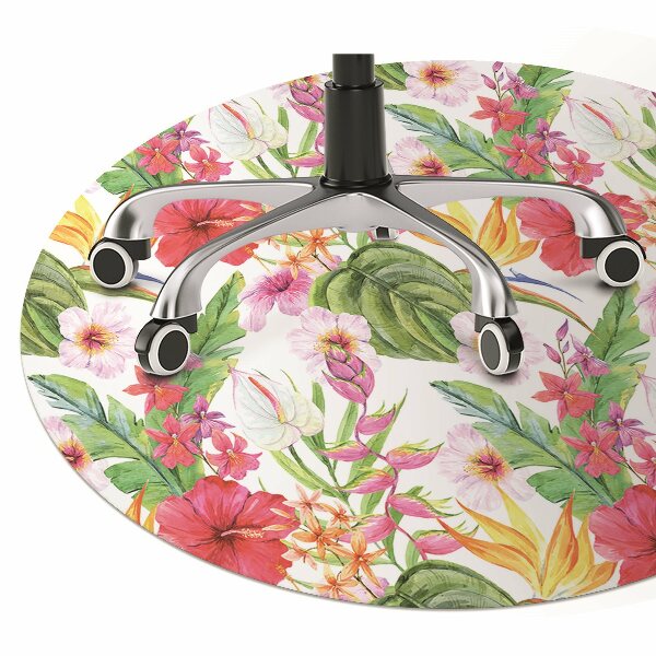 Alfombra para silla de escritorio Hibisco exótico