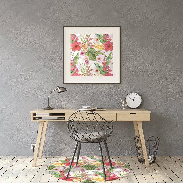 Alfombra para silla de escritorio Hibisco exótico