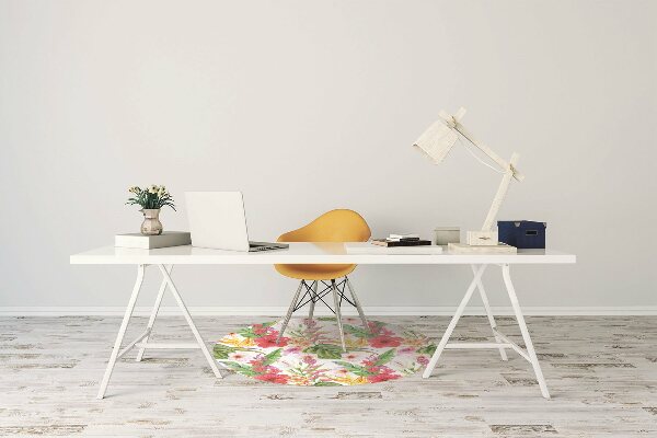 Alfombra para silla de escritorio Hibisco exótico
