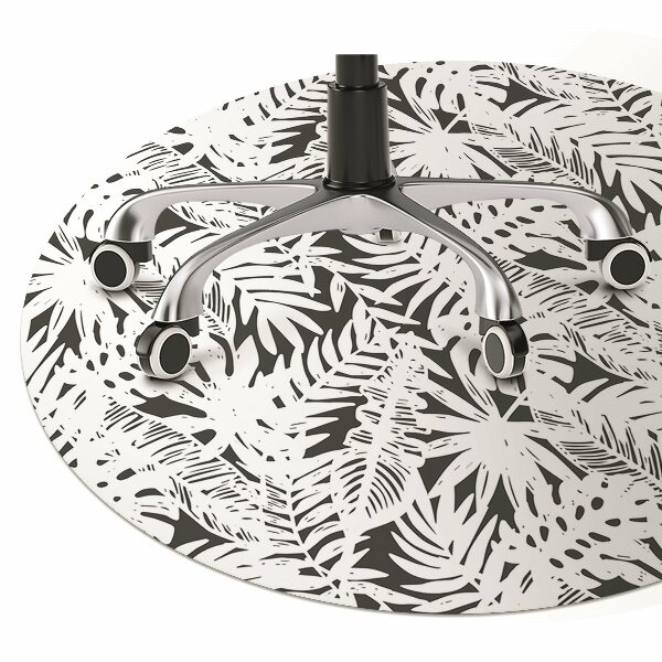 Alfombra para silla de escritorio Hojas en blanco y negro