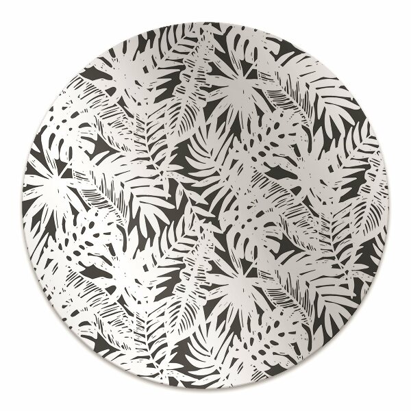 Alfombra para silla de escritorio Hojas en blanco y negro