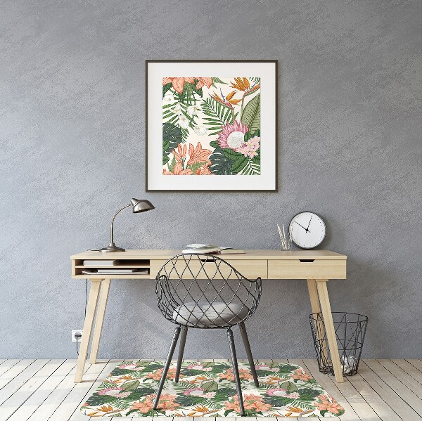 Alfombra para silla de escritorio Flores murales