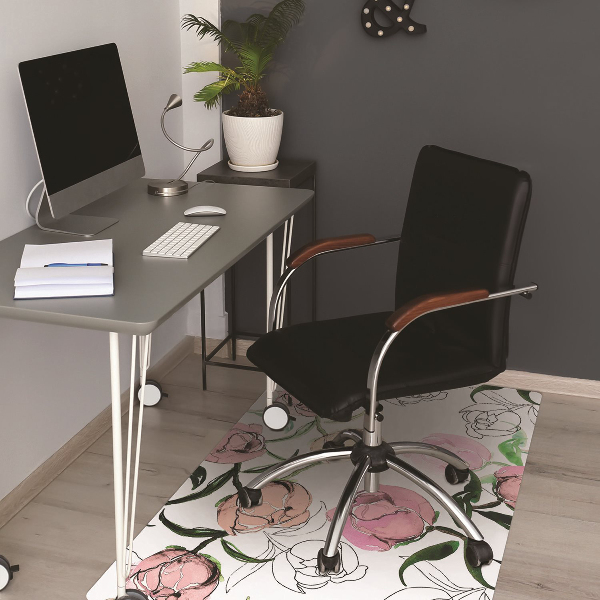 Alfombrilla para silla de escritorio Peonías