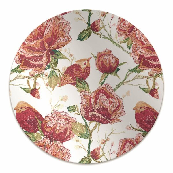 Alfombra silla ordenador Pájaros rojos