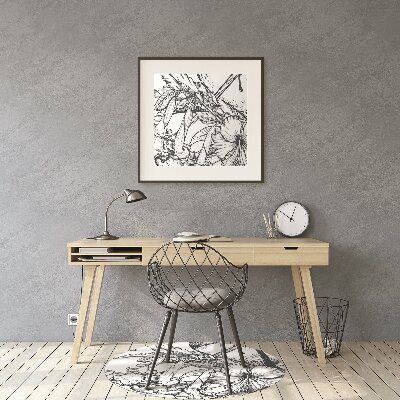 Alfombra para silla de escritorio Pájaros dibujados
