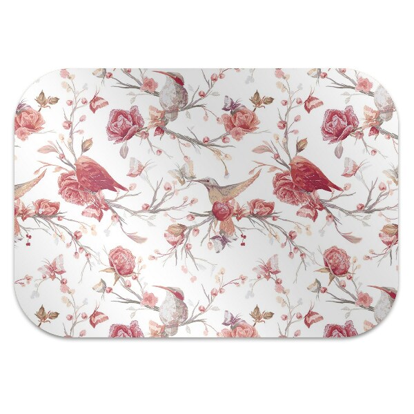 Alfombra para silla de escritorio Pájaros rojos