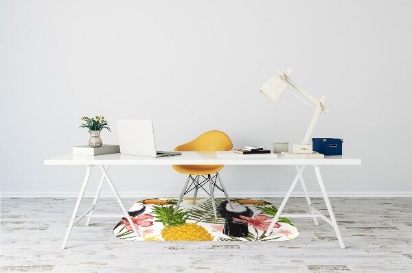 Alfombra para silla de escritorio Tucan y piña