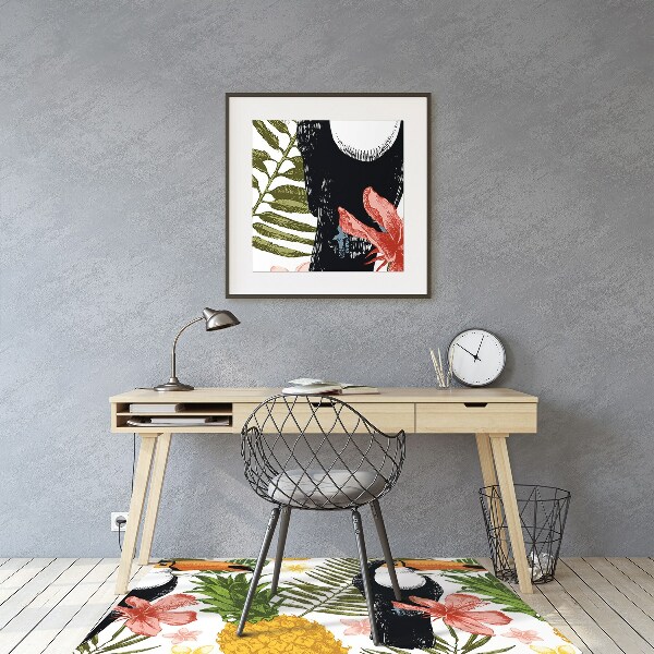 Alfombra para silla de escritorio Tucan y piña