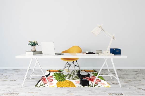 Alfombra para silla de escritorio Tucan y piña