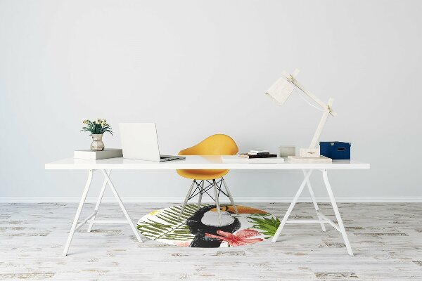 Alfombra para silla de escritorio Tucan y piña