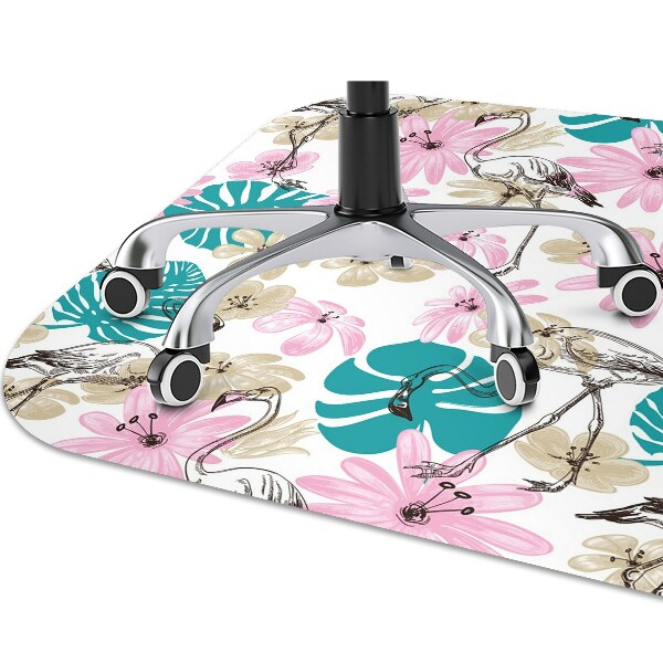 Alfombra para silla de escritorio Flamencos pintados