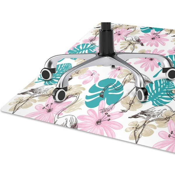Alfombra para silla de escritorio Flamencos pintados