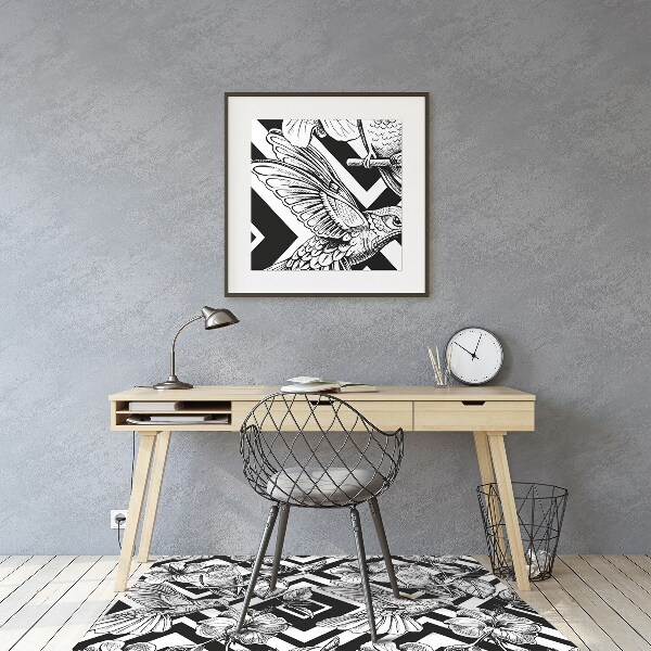 Alfombra para silla de escritorio Colibrí